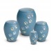Brass - Pet Cremation Ashes Urn 1.0 Litre (Blue with Gold and Silver Pawprints)